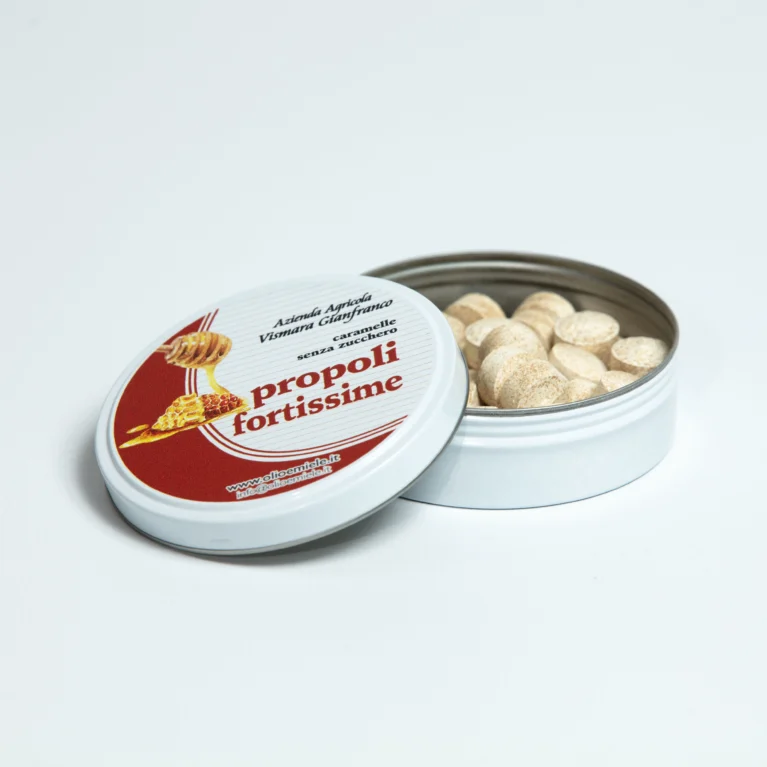 Caramelle al Miele Metal Box - Propoli Fortissime aperto